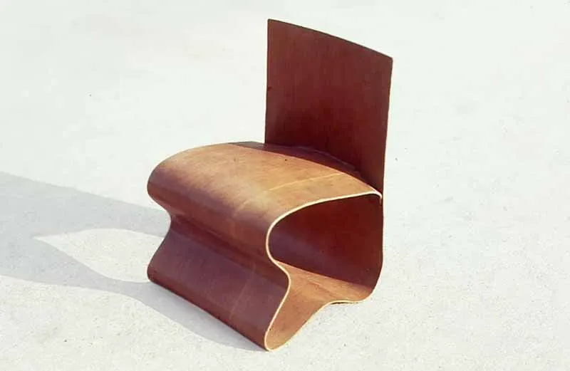 David Rowland 1949 molded veneer chair front angle