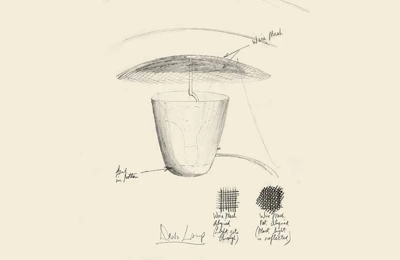 David Rowland 1951 lamp sketch 1