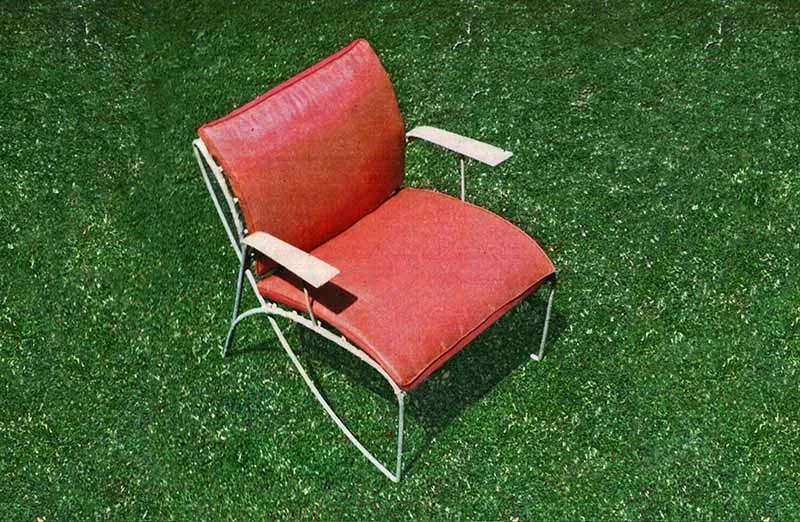 David Rowland 1952 outdoor chair red