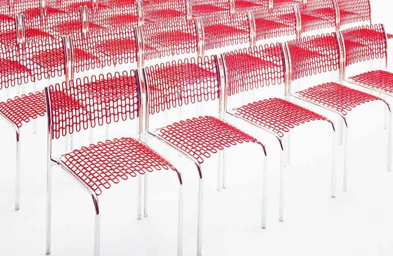 David Rowland 1973 Soflex red chairs