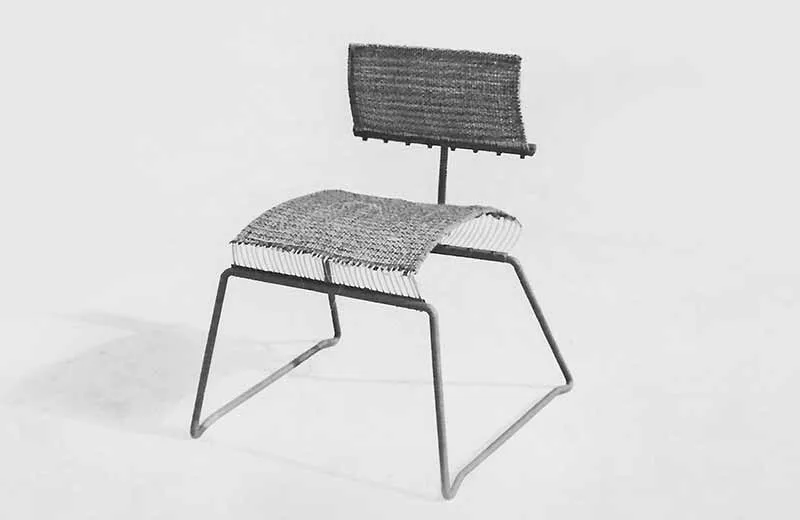 David Rowland 1950 magic carpet chair front angle
