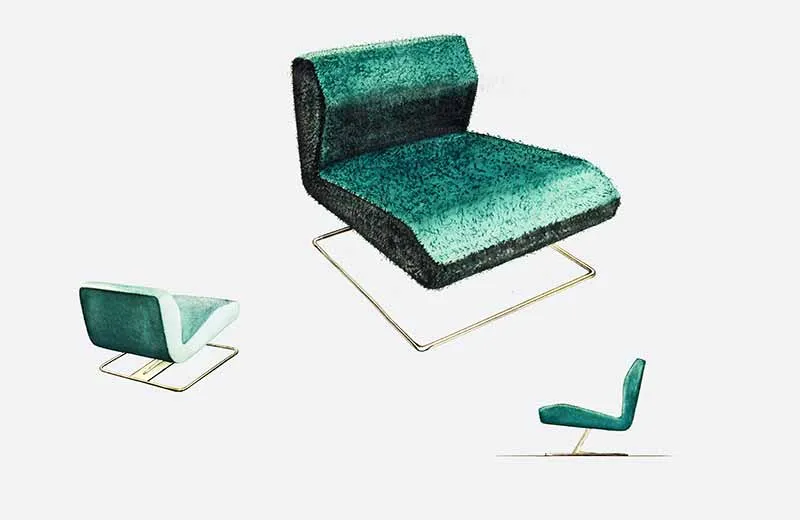 David Rowland 1953 lounge chair green